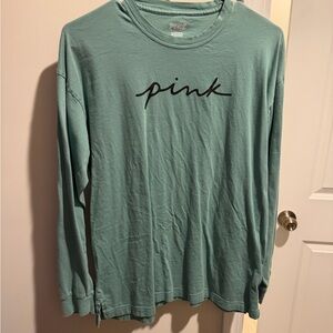 PINK Victoria's Secret Mint Green Logo Tee